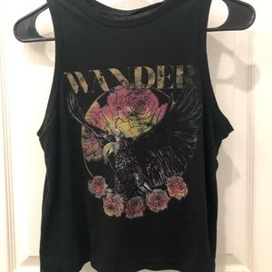 Cropped graphic muscle tank